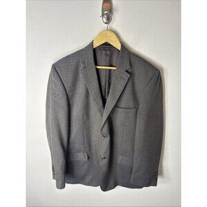 Austin Reed Blazer Men’s 42 100% Wool Gray Windowpane Check Sport Coat